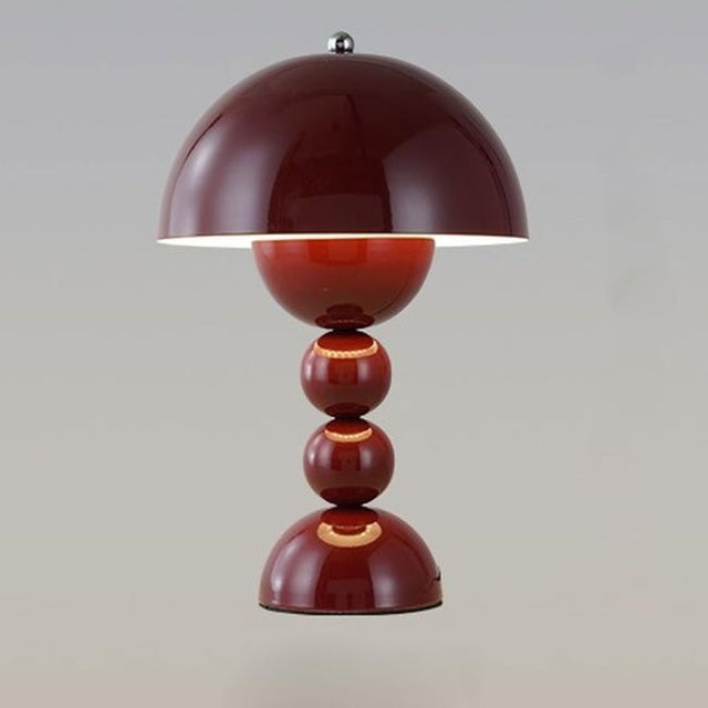 Czerwona lampa stołowa w kształcie kwiatu, lampka nocna do sypialni, lampa dekoracyjna, lampa stołowa w kształcie grzybka - wtyczka europejska - świa
