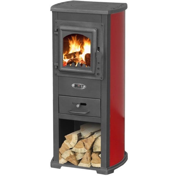 Stufa A Legna/Carbone Kir 9/12 Kw - Acciaio, Vetro Ceramico, Piastra Cottura - Foto 8