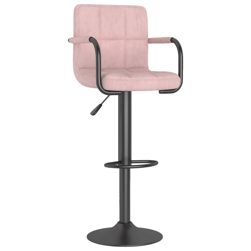 Taburete de cocina de terciopelo rosa - comfortxl