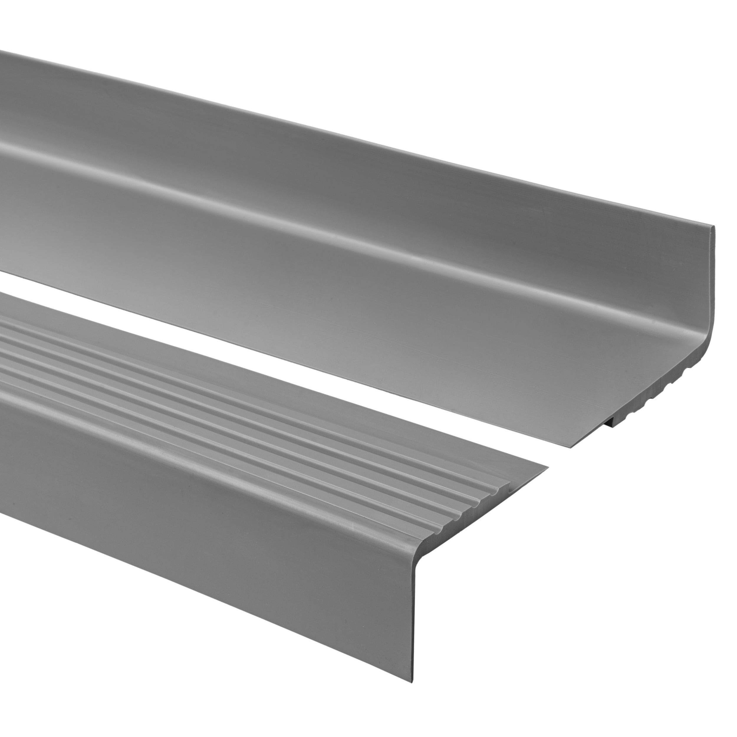 Profil schodowy 40x40 mm PVC na krawędzie stopni antypoślizgowy - 150 cm, ciemnoszary