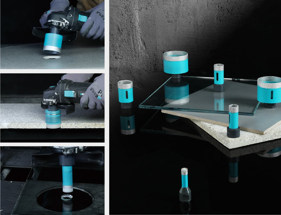 Trépans Pro à sec à diamants brasés M14 DOA Turbo drill bit 2.0 BIHUI - 82 mm - 5
