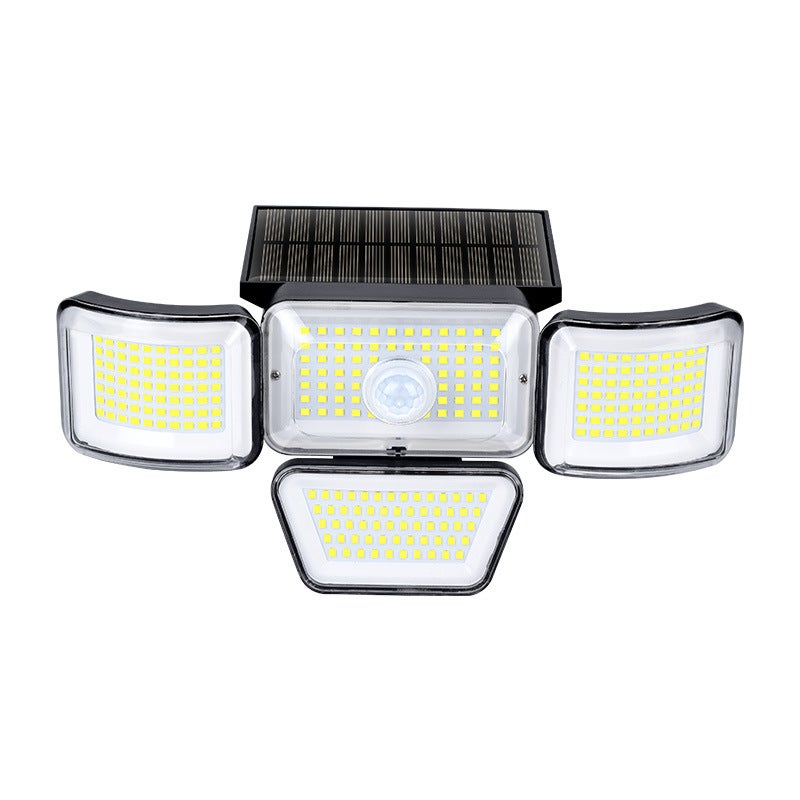 4 solarne kinkiety ścienne, 6 W, 278 LED, 3 tryby, szeroki kąt 180°, temperatura barwowa 6500 K, wodoodporność IP65, idealne do ogrodów