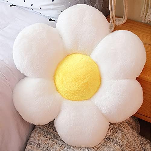 cuscino per sedia a forma di fiore (30x30 cm, bianco), morbido e soffice cuscino in peluche Tatami per seduta, divano, giardino, soggiorno, decorazion