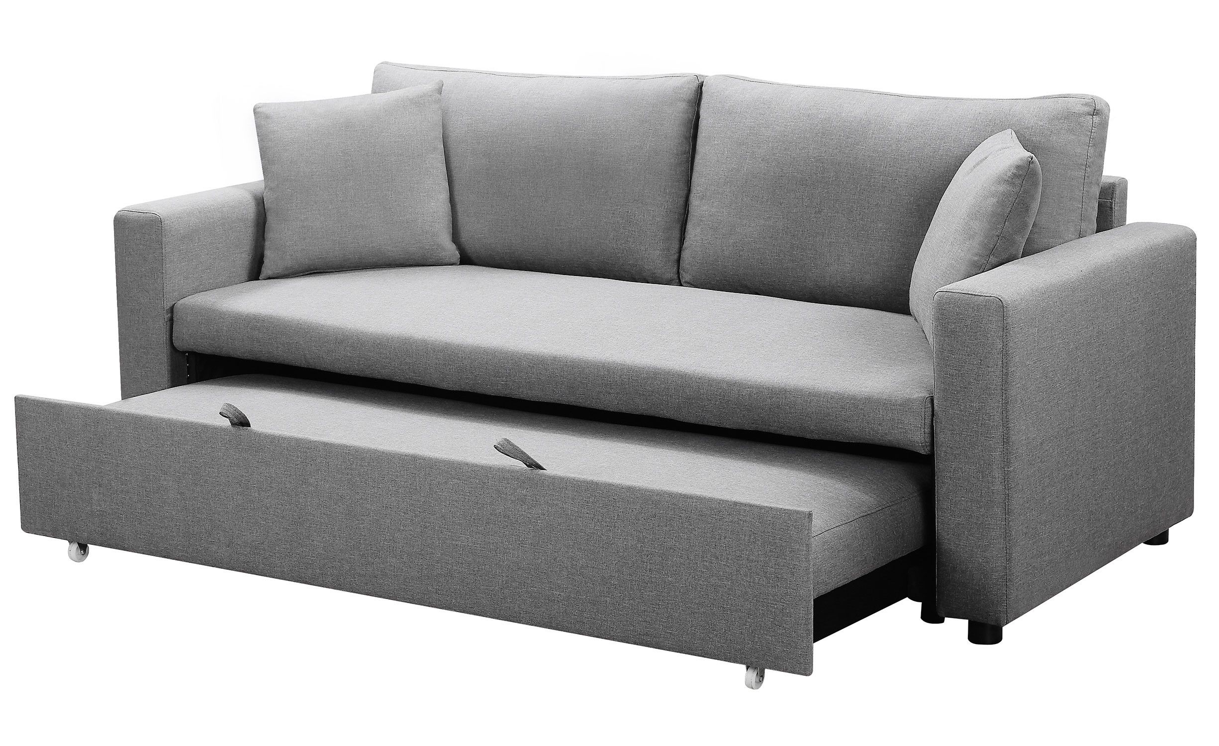 Canapé 3 places Convertible Saphir Tissu Gris Clair - 4