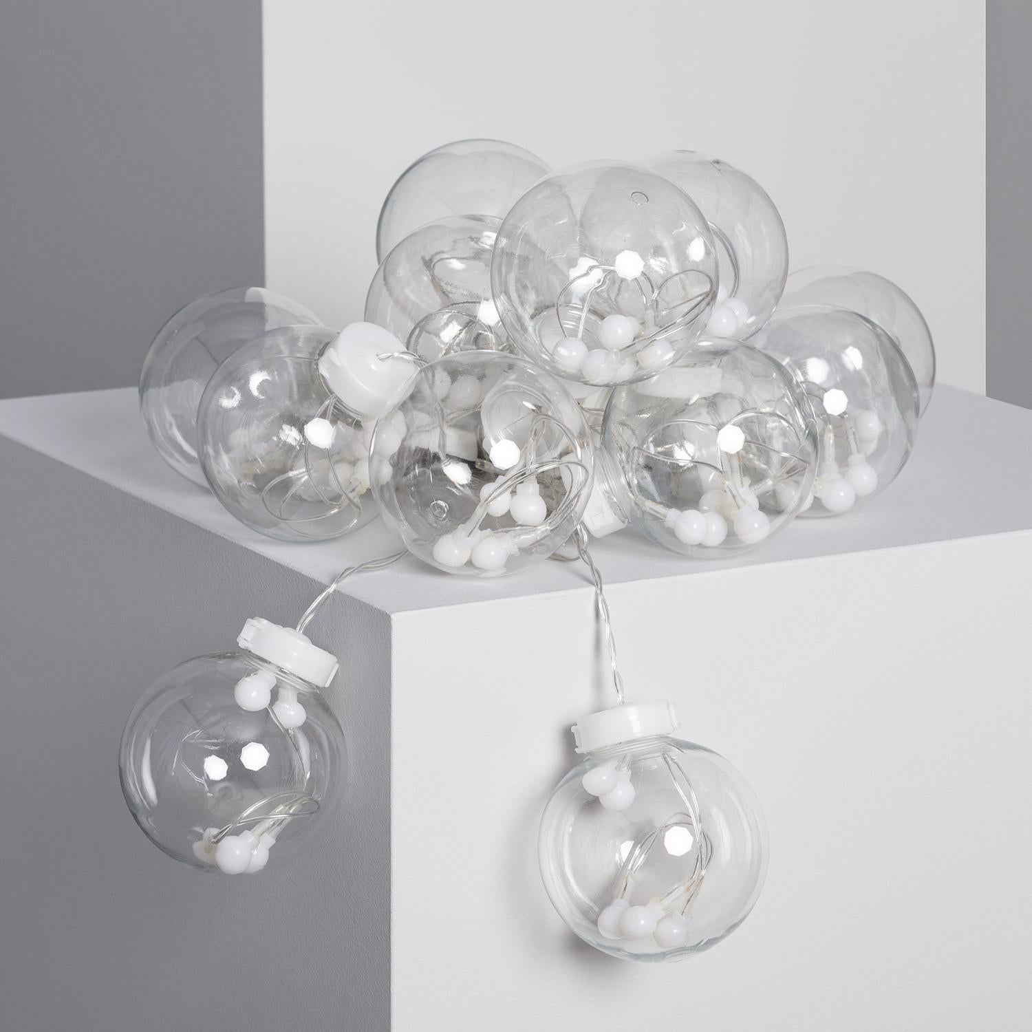 Rideau Boules Suspendues LED 3.6W 2.5m 3000K Blanc chaud | Idéal pour Noël - 2