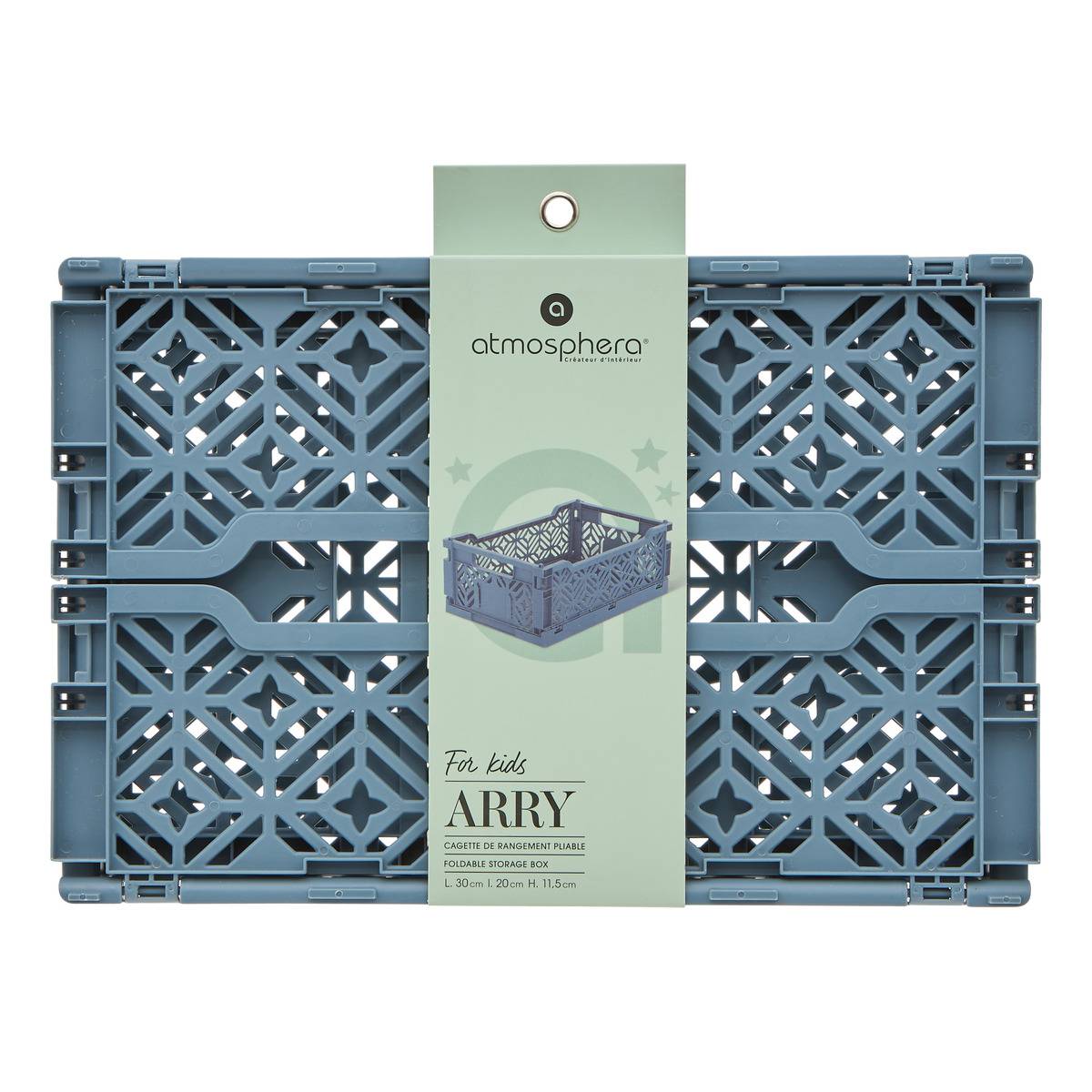 Cagette pliable Arry 30x20cm bleu - Atmosphera créateur d'intérieur - 3
