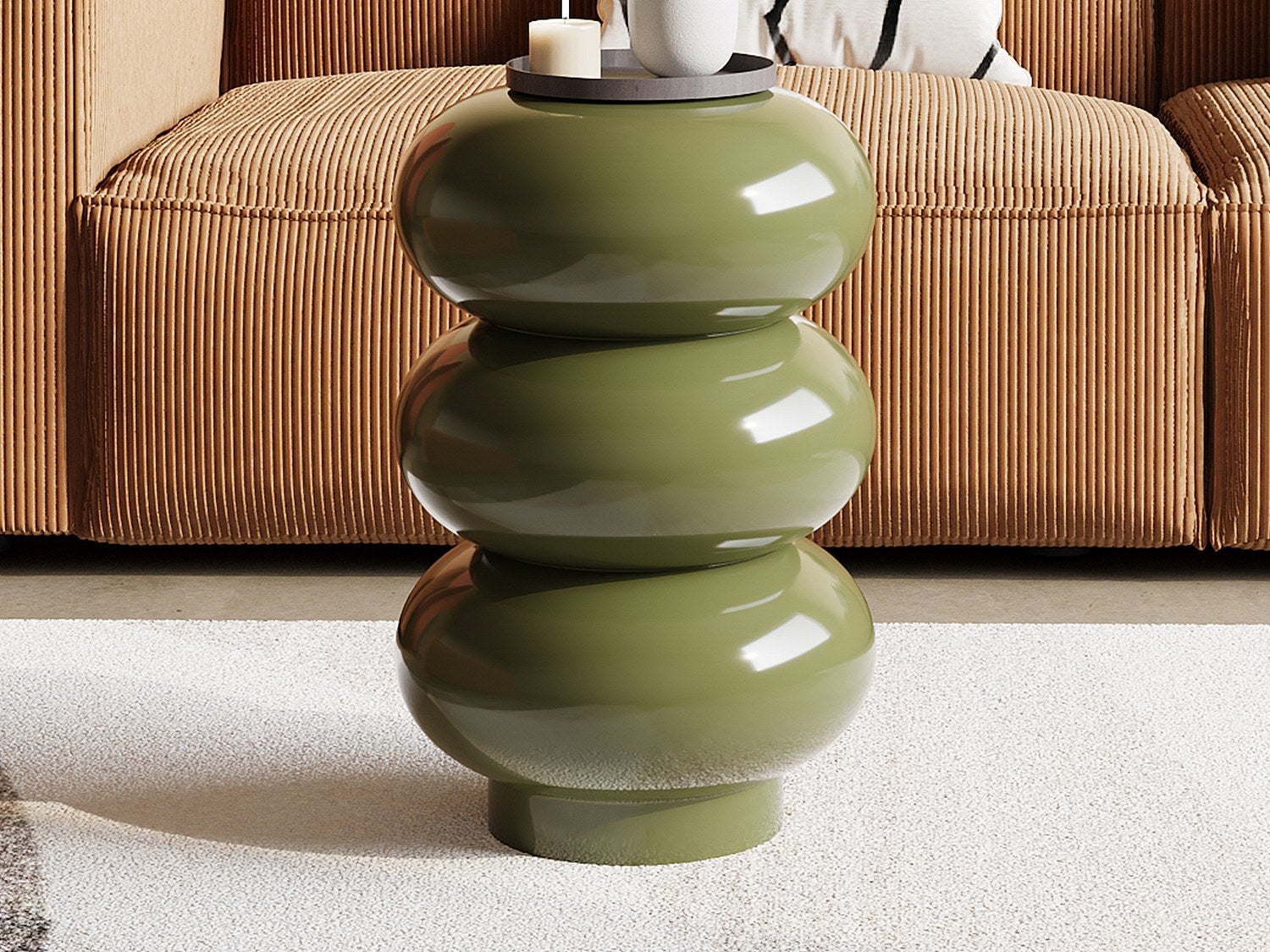 Stolik dostawiany z metalu - Zielony - SANIYA