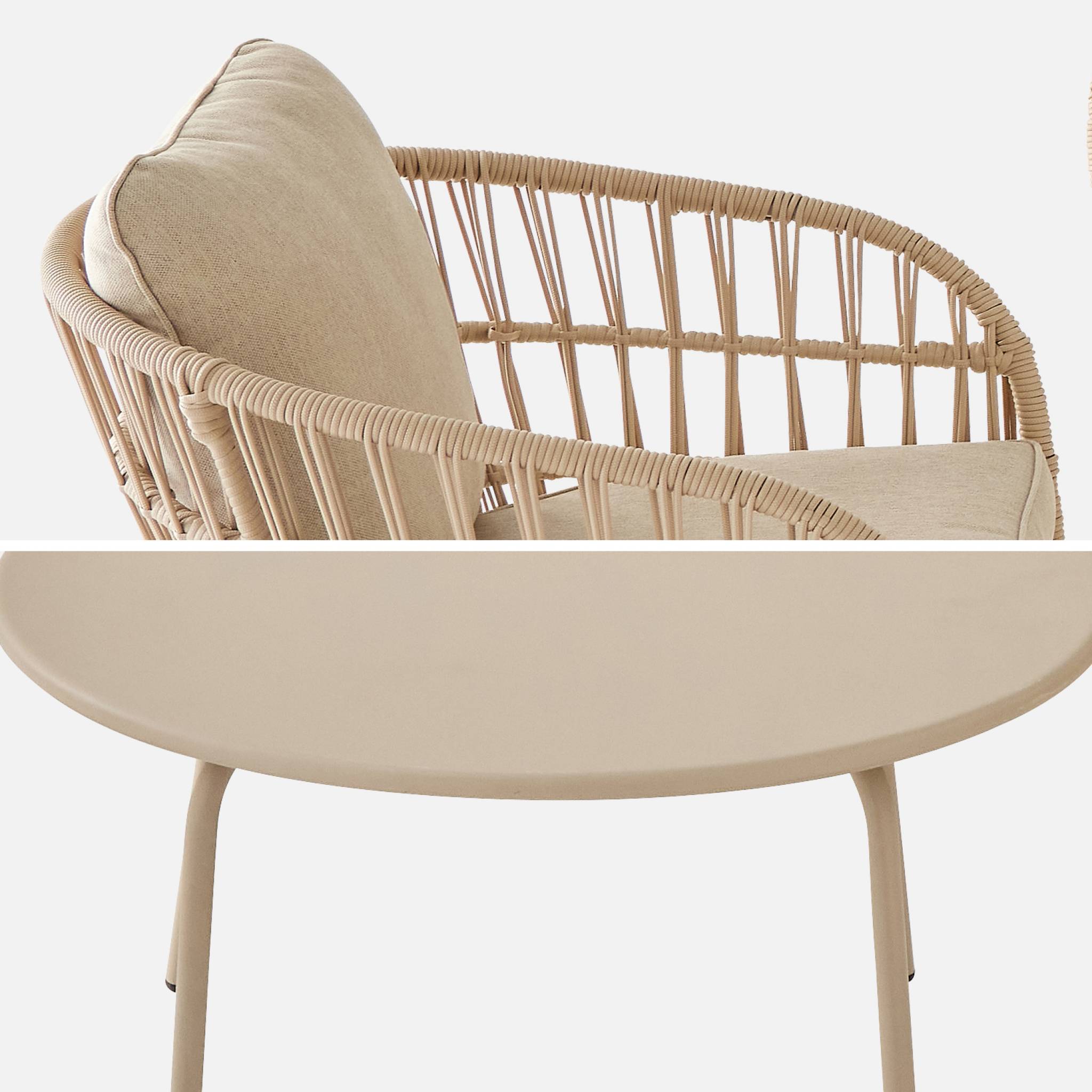 Salon de jardin en Acier Beige 4 personnes - 8