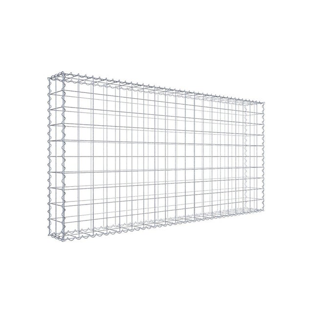 Gabiona - Gabbione in acciaio zincato 200x100x20cm (LxAxP), maglie 10 x 10cm, Spirale, gabbia metallica per muro o giardino