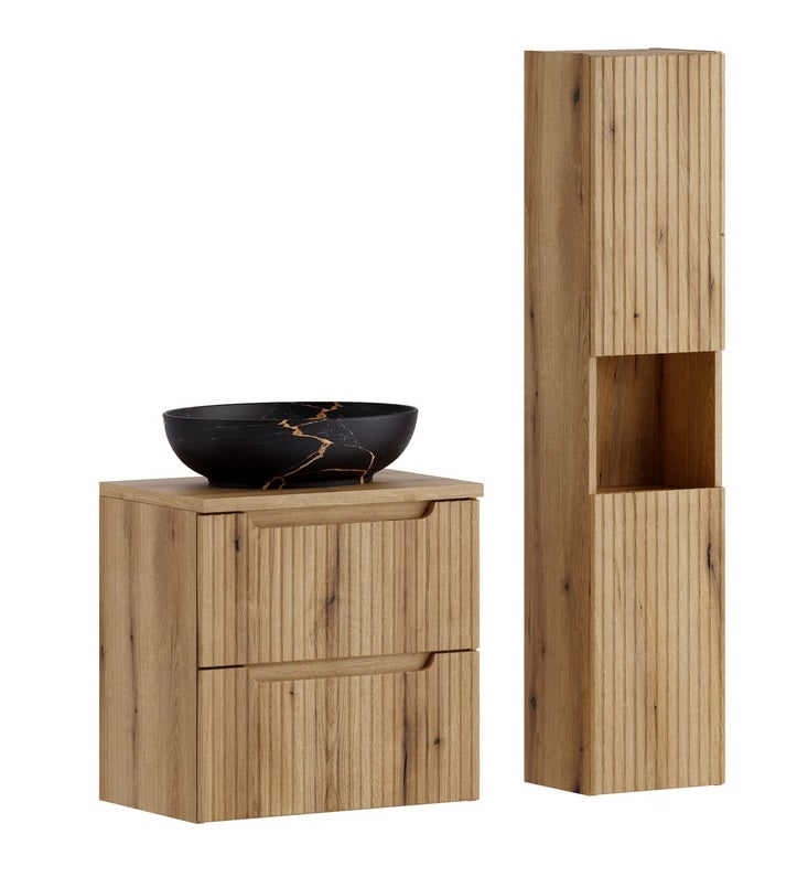 Szafka łazienkowa NOVA COAST EVOKE 60 cm z umywalką Mona i słupkiem