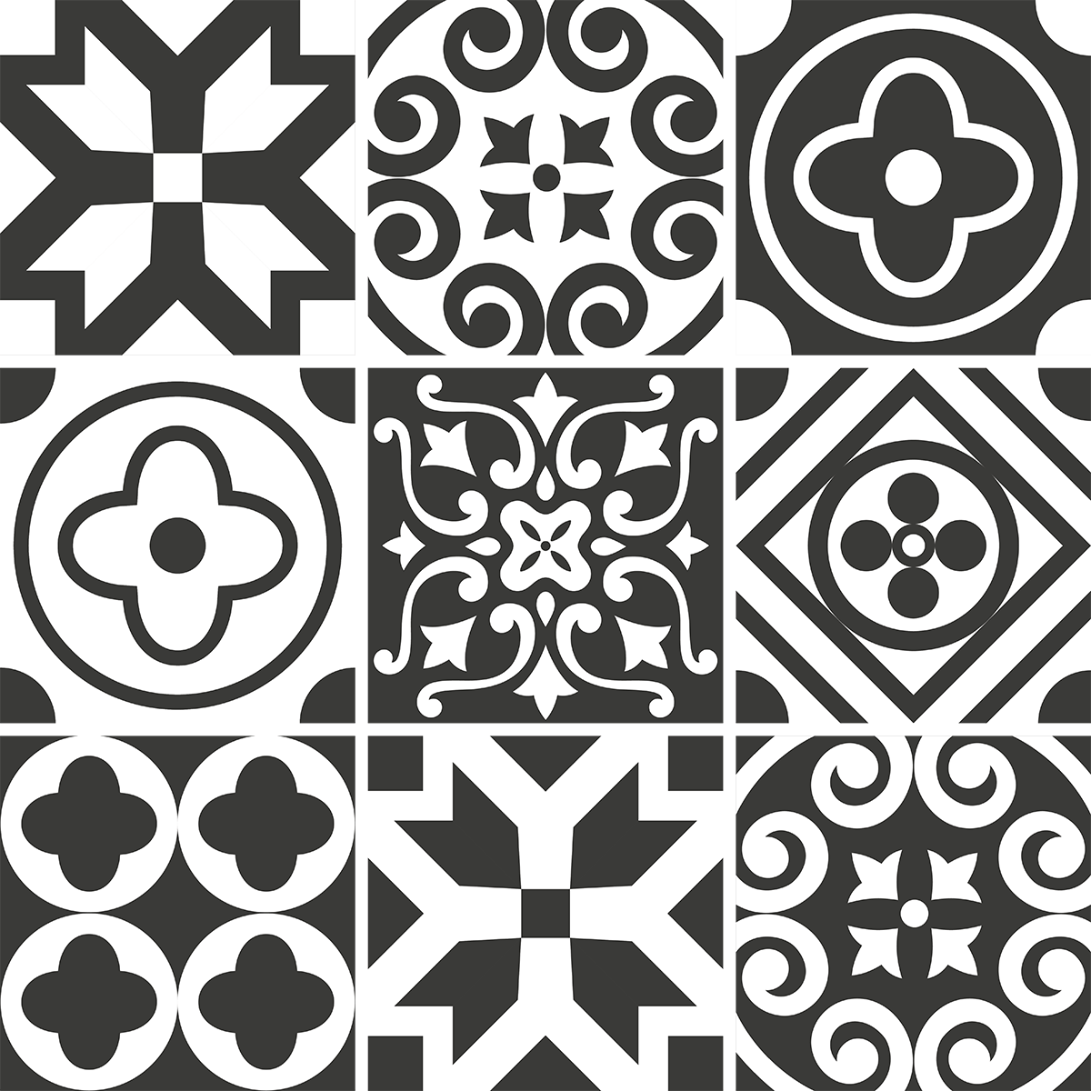 9 adesivi piastrelle di cemento azulejos lenzo - Sticker adesivo - adesivi murali - 9stickers20x20cm - 2