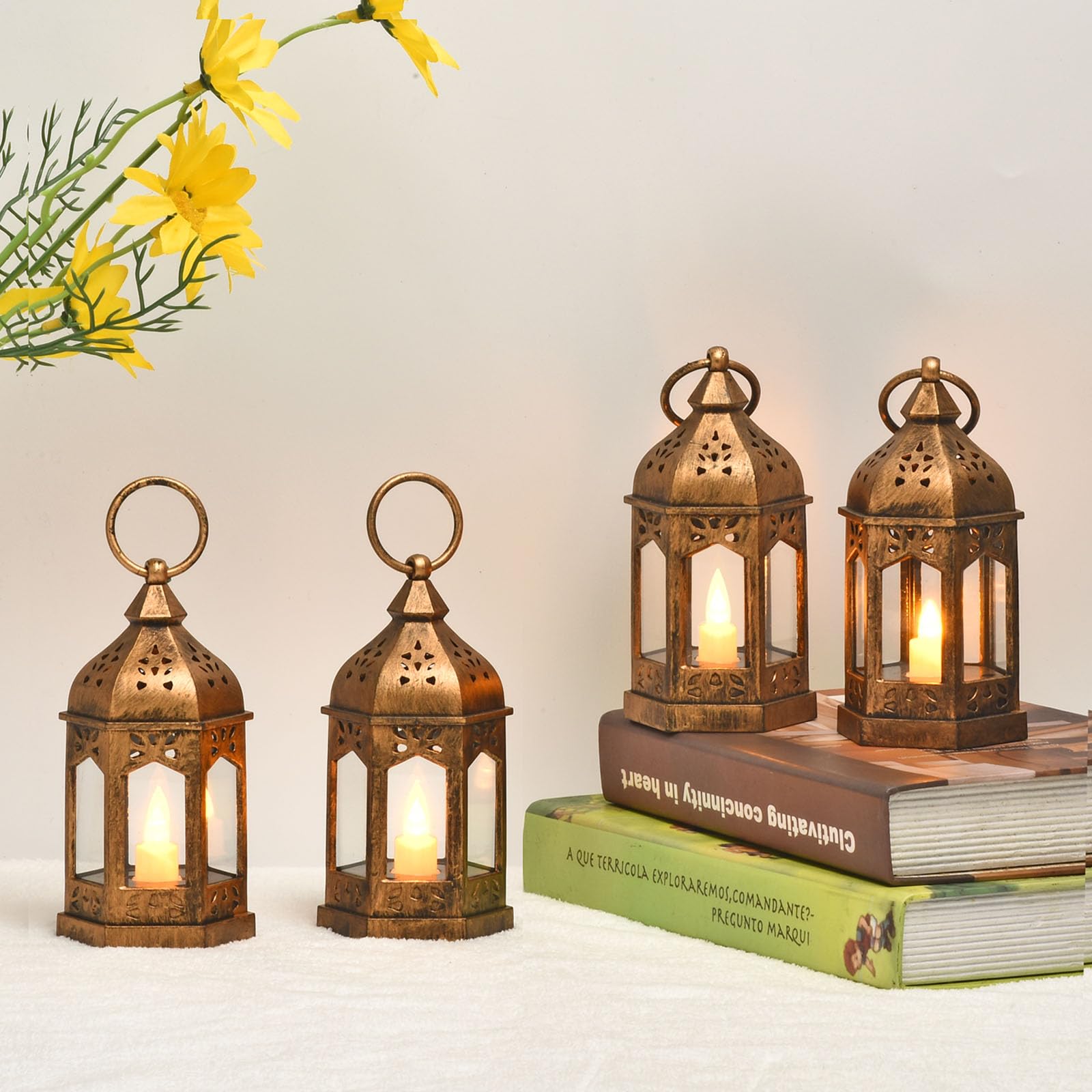 Photophore Lanterne De Jardin En Cuivre Doré – Vintage, Porte Vrillée, à Nettoyer