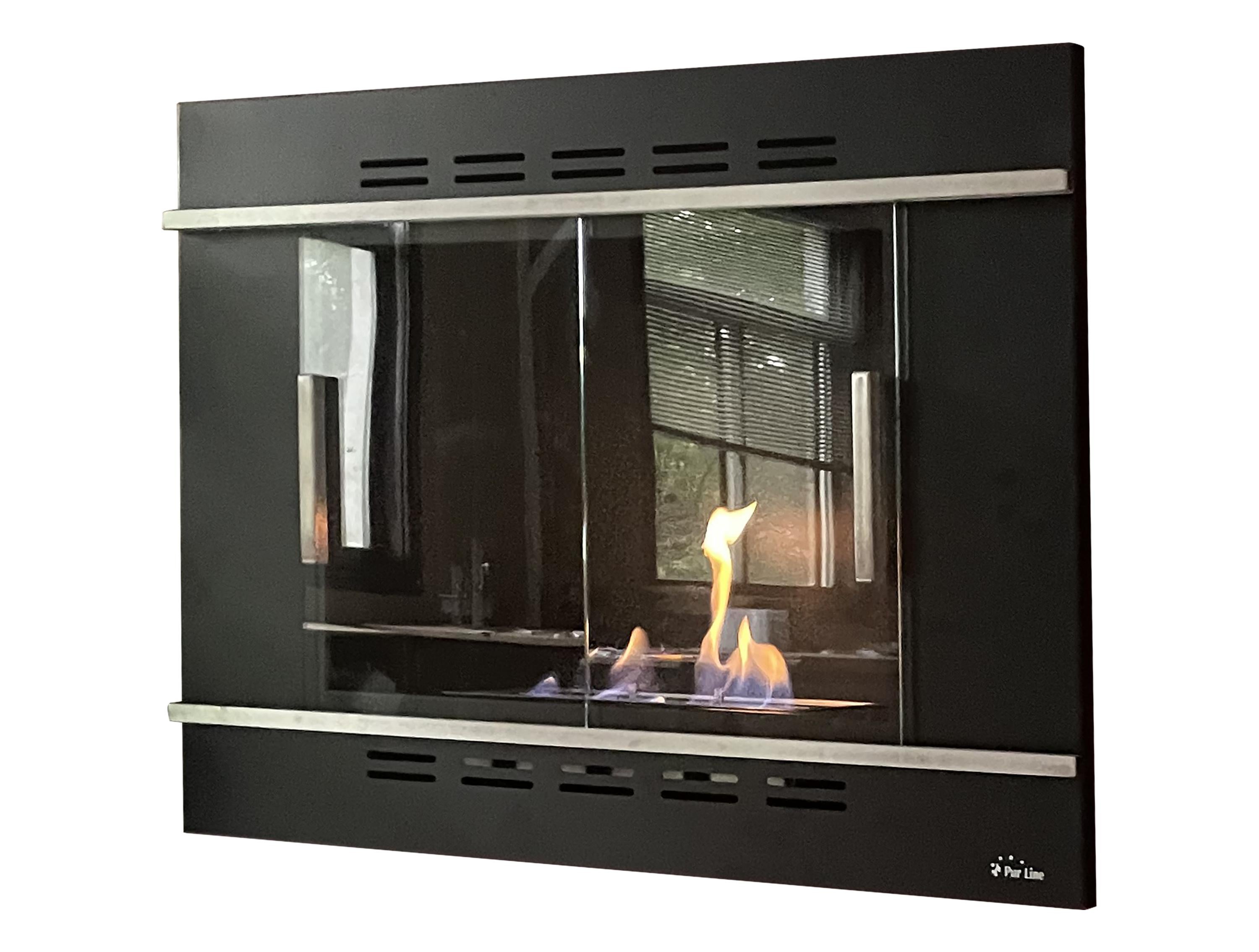 Cheminée bio encastrable murale avec portes | Leroy Merlin