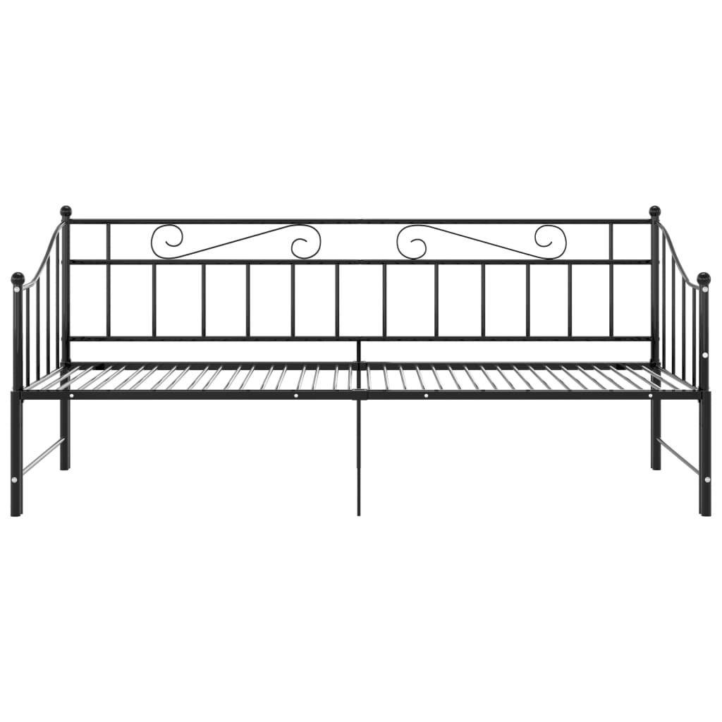 Maison Exclusive - Cadre de canapé-lit extensible sans matelas Noir Métal 90x200cm - 7