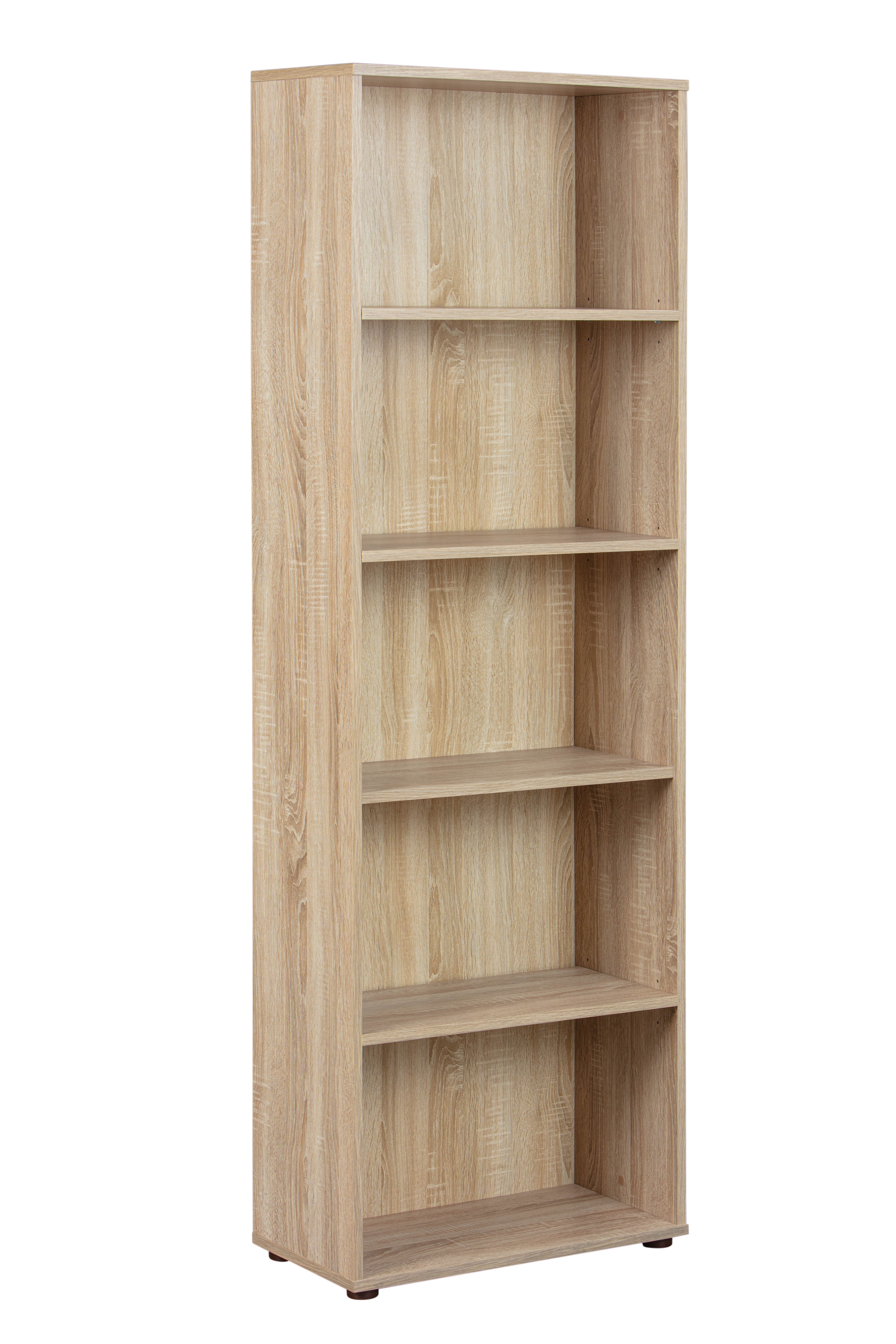 Libreria Angolare 5 Ripiani 20x20x120 Cm, Mensola Stretta Da Parete In MDF Bianco, Perfetta Per Libri E Oggetti Piccoli