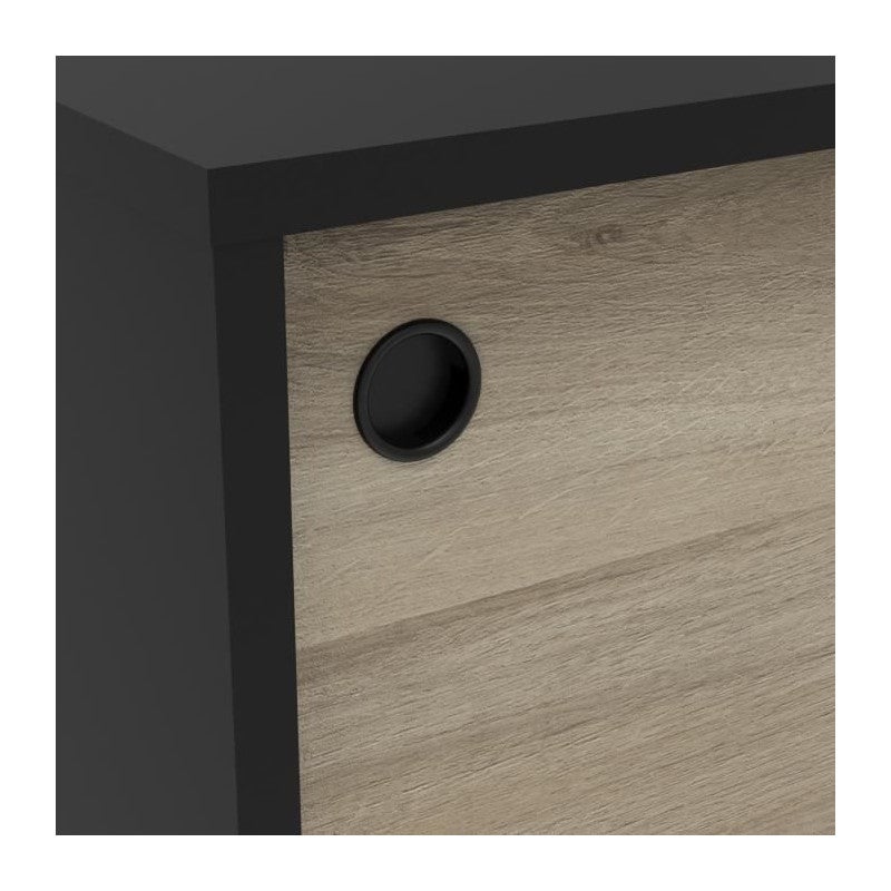 DEMEYERE Meuble TV 1 porte coulissante -Decor chene kronberg - L 151,3 x P 42,3 x H 42,7 cm - TOMY - 4