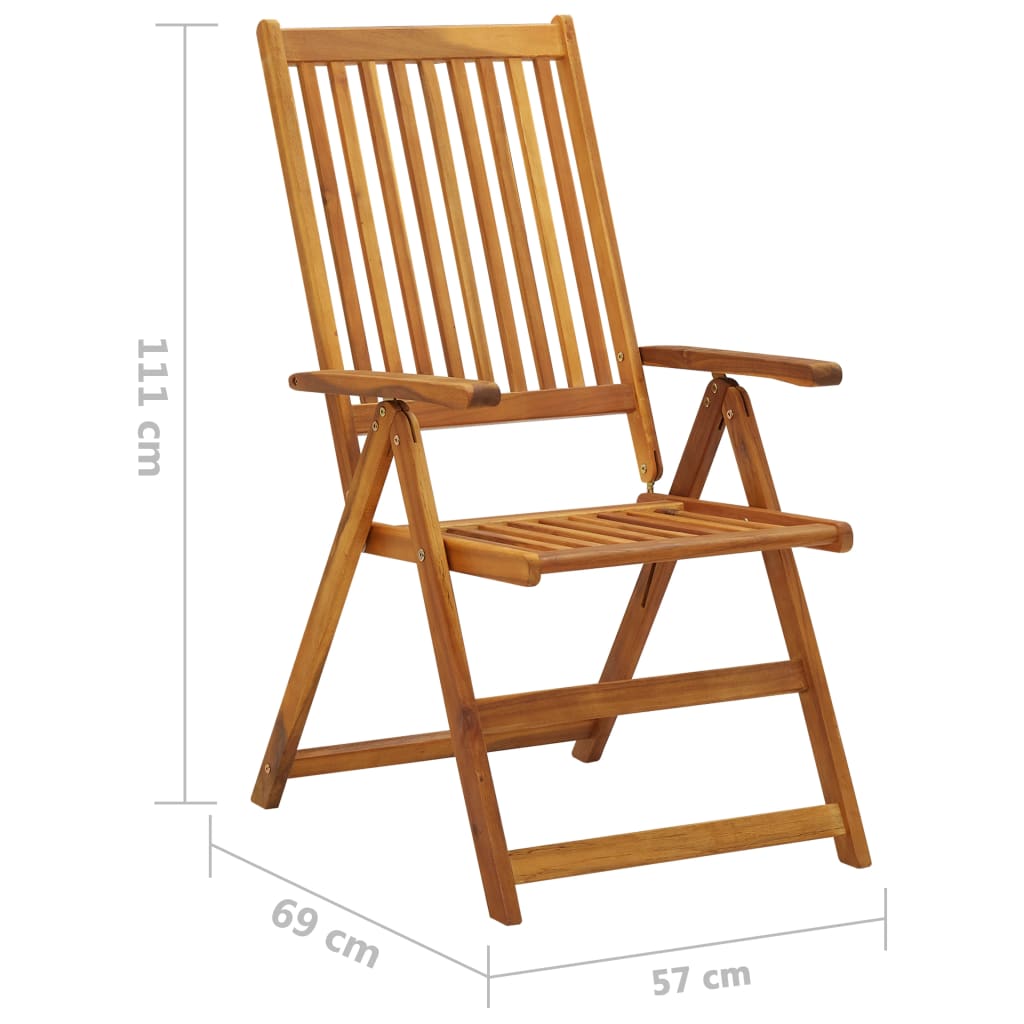 Chaises pliables de jardin 8 pcs Bois d'acacia solide - 5