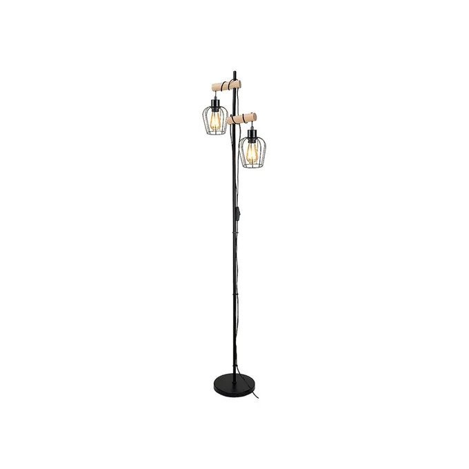 Lampa podłogowa stojąca Fabian czarna 2xE27x40W wym: 168 x 34,5 x 23 cm metal Rabalux