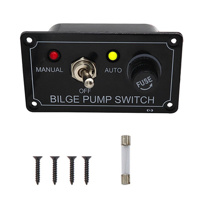 Panneau Commutation Pompe De Cale 12V - Interrupteur LED Manuel/Auto - Nikou S3653