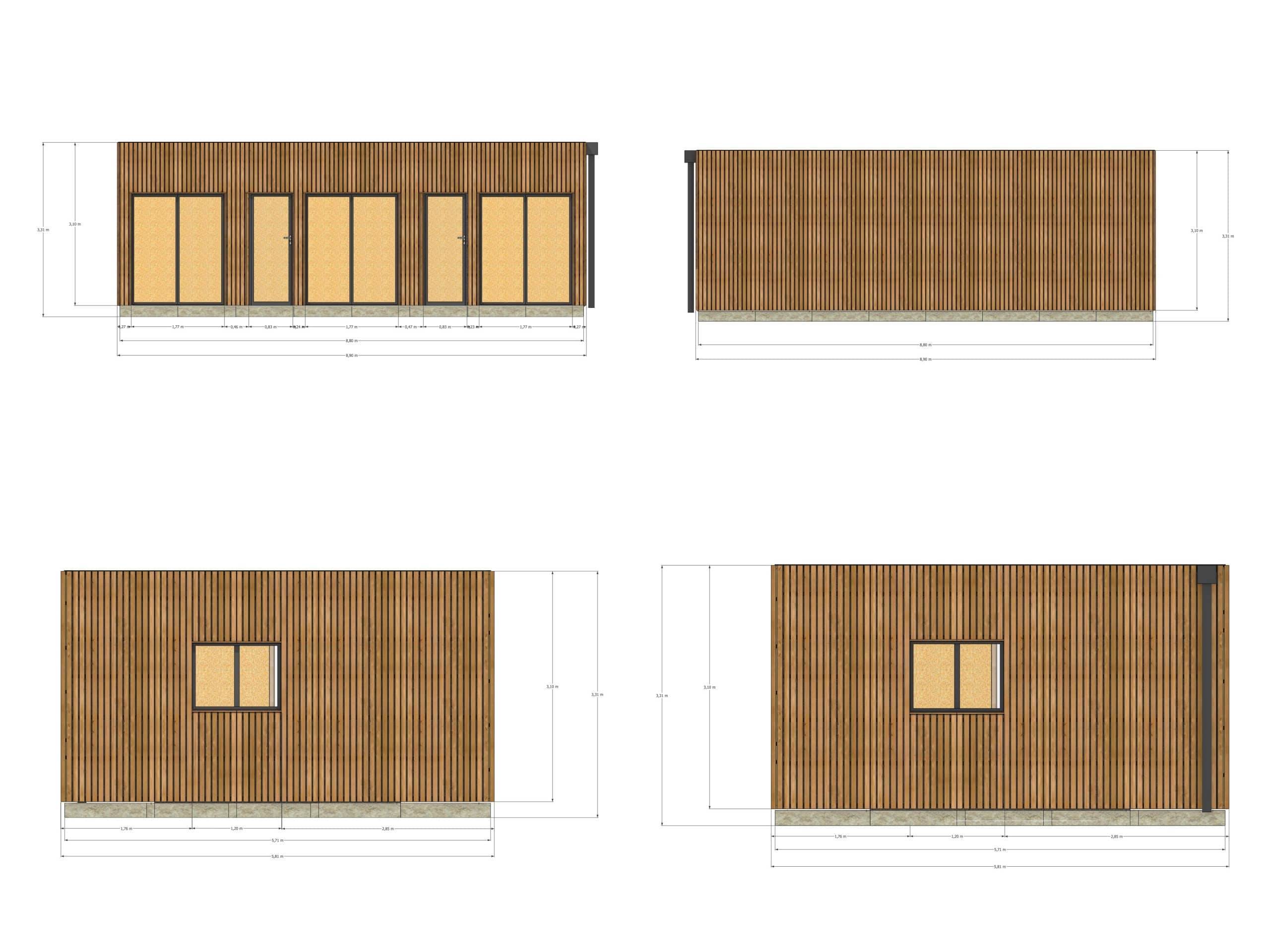 Studio de jardin 4 saisons en bois 8,8 x 5,7 x 3,2 m / isolation RE2020 - 4