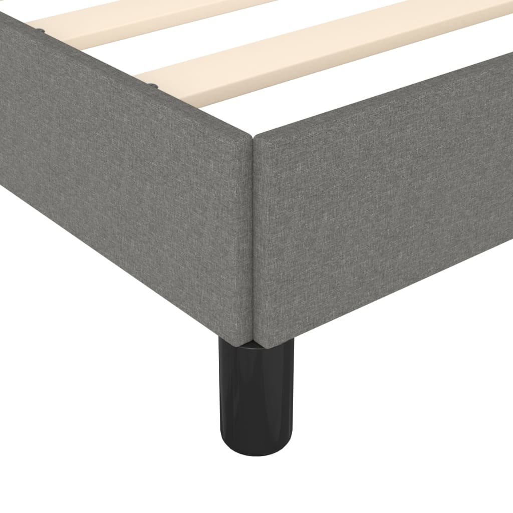Cadre de lit sans matelas gris foncé 200 x 200 cm tissu - 7