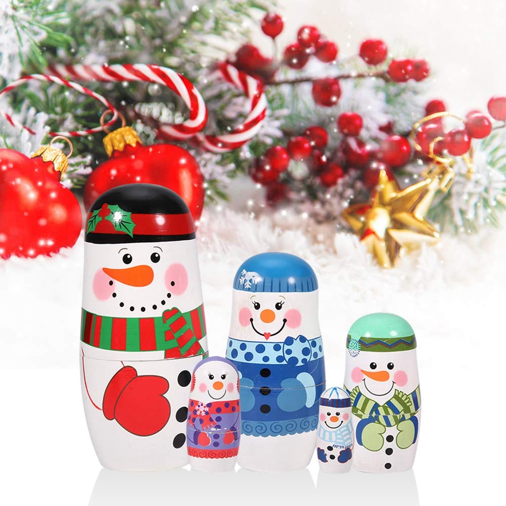 MAGICLULU 6 bambole russe di Natale nidificanti di Babbo Natale