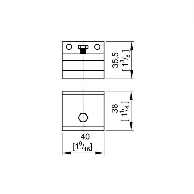 Equerre de fixation murale pour SLID'UP 160 - 170 - porte jusqu'à 45 mm - 4