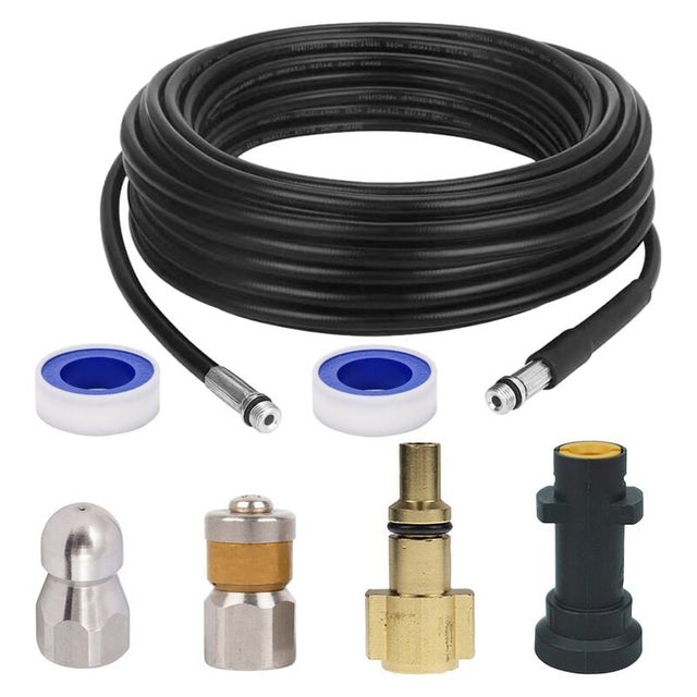 Débouchage de tuyau 15m pour nettoyeur haute pression Karcher Débouchage de tuyau professionnel Compatible K2-K7/HD/HDS 180Bar 60C°