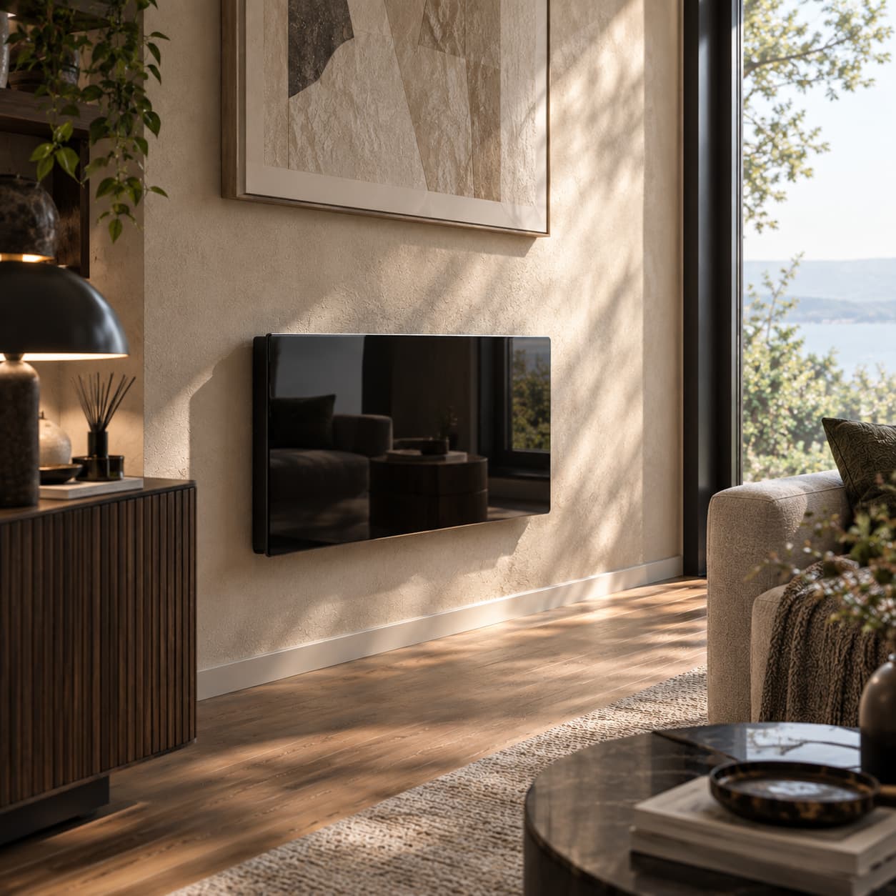 Kalia Radiador Eléctrico De Vidrio Cerámico 2000W Glass Negro Cerámico, Leroy Merlin