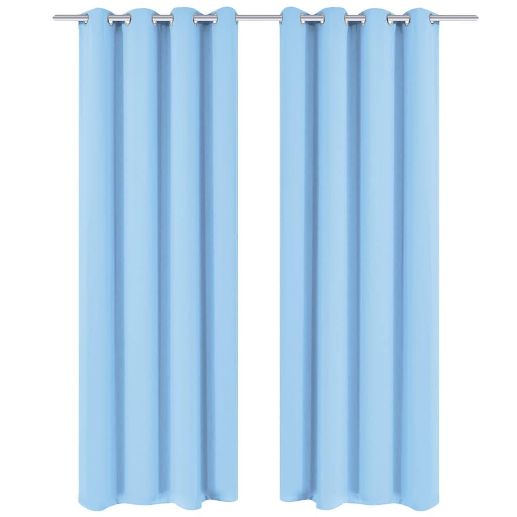 Maison exclusive - cortinas opacas 2 piezas con ojales de metal 135x175cm turquesa