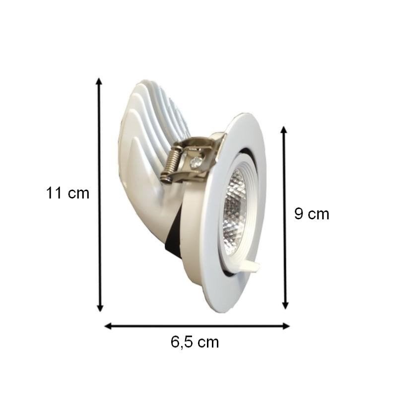 Spot LED Rond Encastrable Orientable BLANC 12W - Blanc Chaud 2300K - 3500K - SILAMP - 6