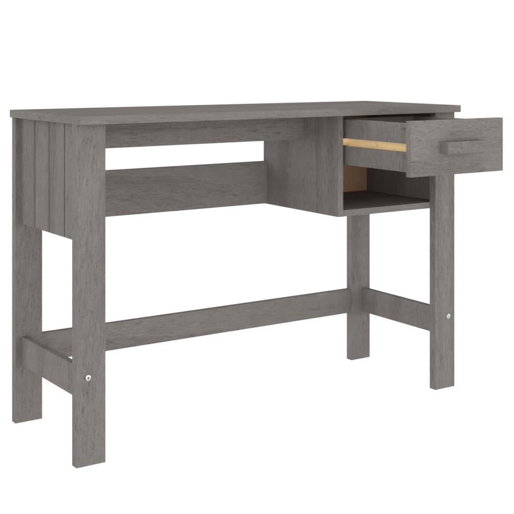 Maison Exclusive - Bureau HAMAR Gris clair 110x40x75 cm Bois massif de pin - 7