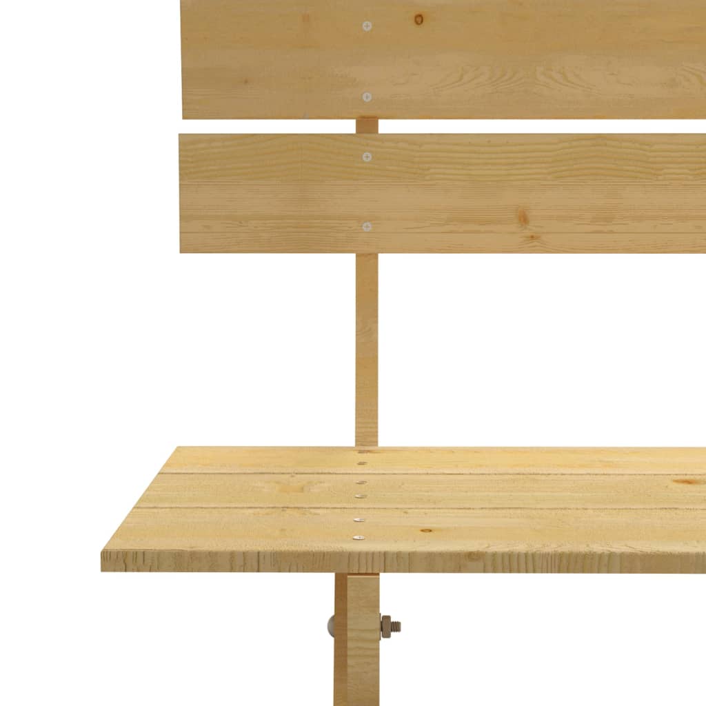 Banc de jardin meuble de patio d'extérieur terrasse 150 cm bois de pin imprégné 02_0011247 - 4