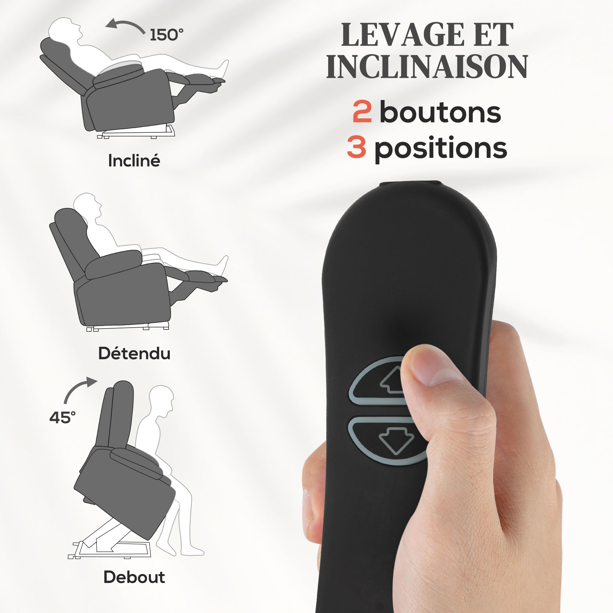 Fauteuil releveur électrique Velours (Polyester) HOMCOM - 4