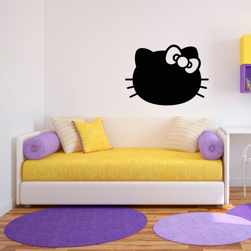 Adesivo gattino ardesia con farfallino - Sticker adesivo - adesivi murali - 100x140cm - 3