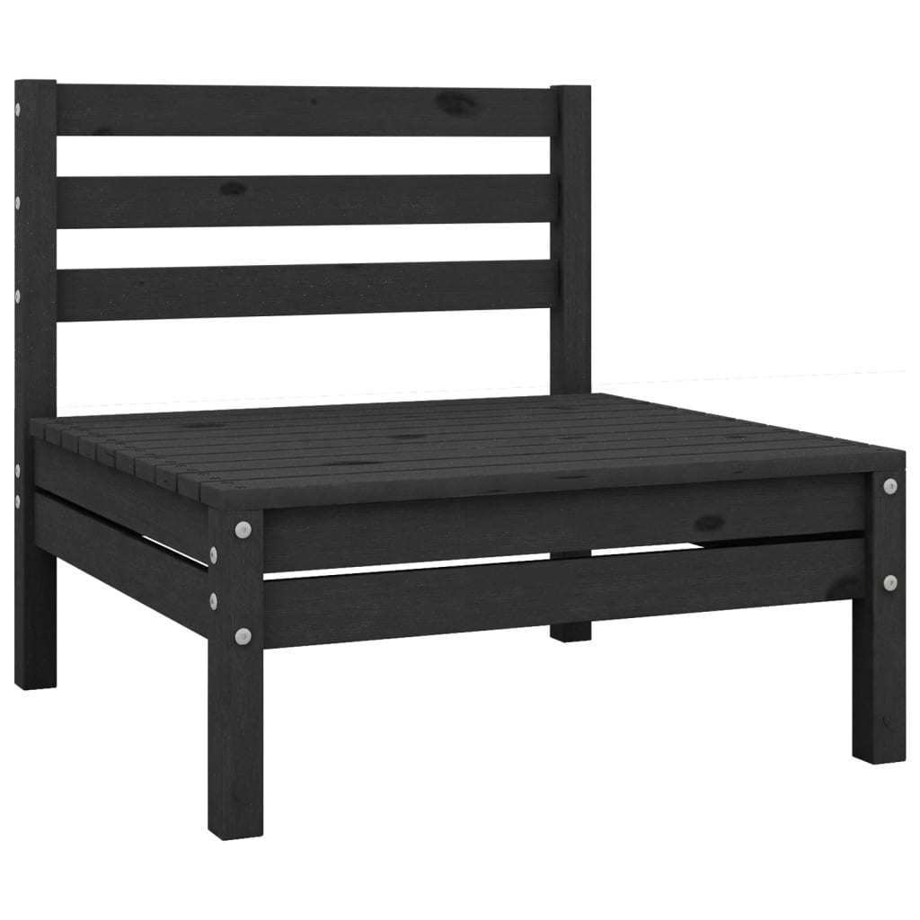 Maison Exclusive - 5 pcs conjunto lounge de jardim pinho maciço preto - 3