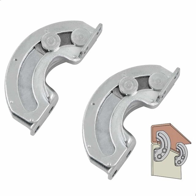 Puertas de gabinete de 90 grados: gabinetes de cierre suave con bisagras de tornillo, mesa de apoyo, puertas de listones y topes deslizantes fijos.