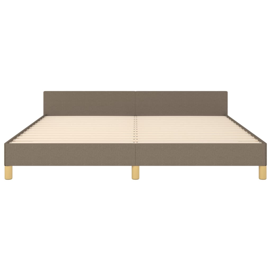 Cadre de lit sans matelas taupe 180 x 200 cm tissu - 6