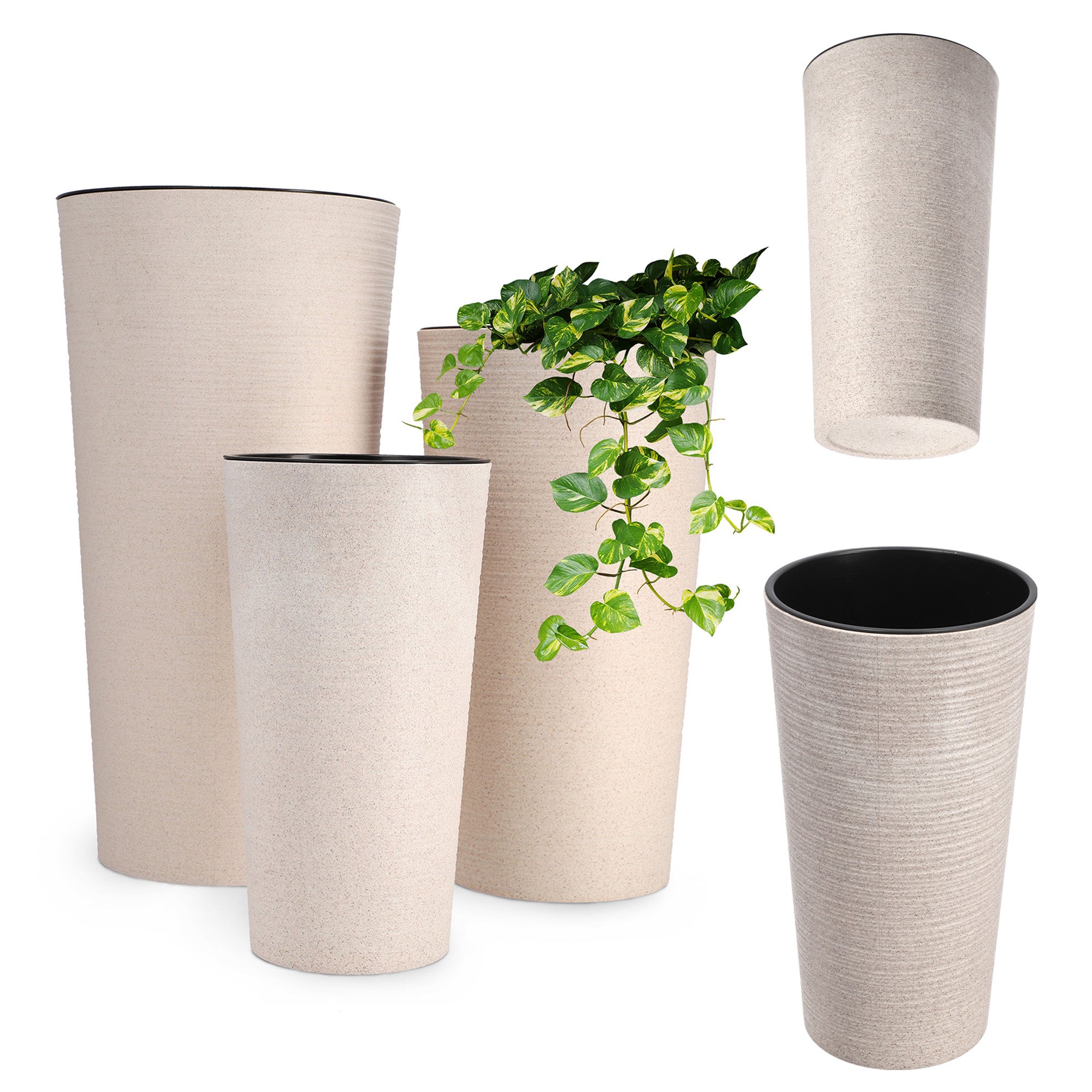 Kadax Lot De Pots De Fleurs Pot De Fleurs Insert Support De Fleurs Grand Jardin Beige Cm