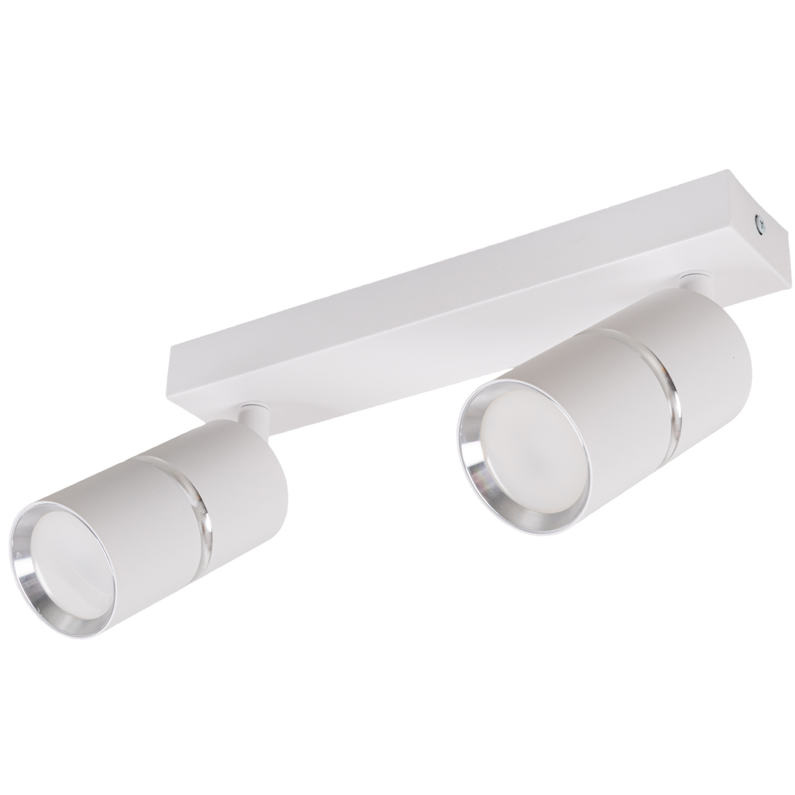 Listwa reflektorowa biała srebrna LED - Lampa sufitowa 2 x GU10 - Kinkiet natynkowy do pokoju salonu Tuba - LEDHOFF