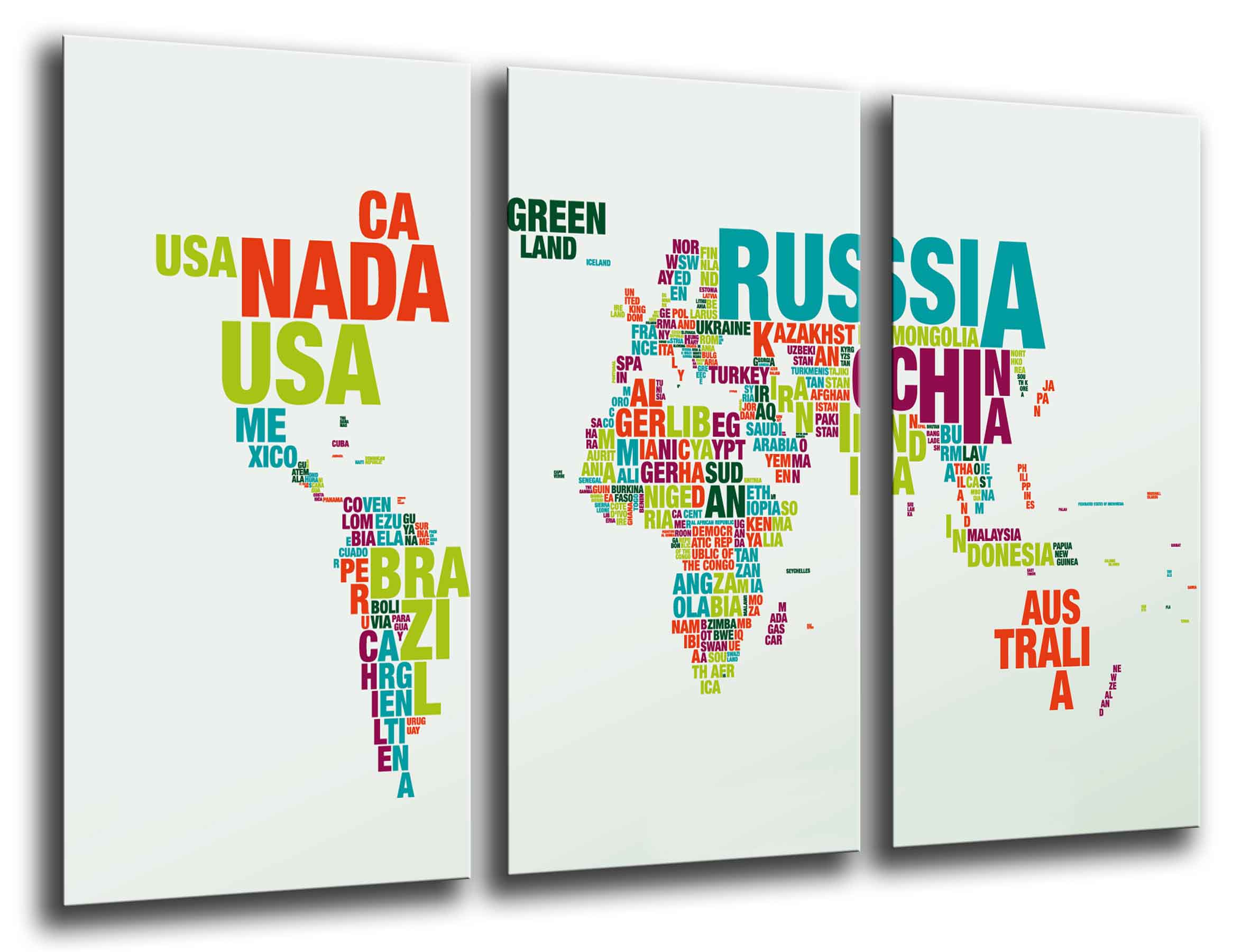 Mapa mundial, mapa mundi, impresión fotográfica sobre madera, cuadro moderno decorativo