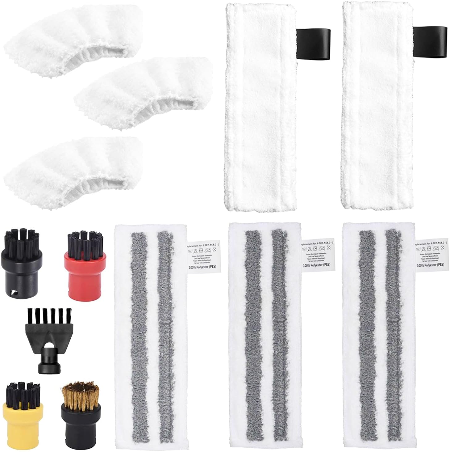 NON UTILIZZATO] Set di ugelli per pavimenti compatibile con Kärcher Sc2 Sc3 Sc4 Sc5, accessorio di ricambio compatibile con pulitore a vapore Kärcher Easyfix, con 1 ugello per pavimenti, 4 mop in mic