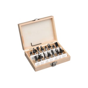 Coffret de 15 Fraises Dfonceuses Tige de 6.35mm Fraises Rainurer en