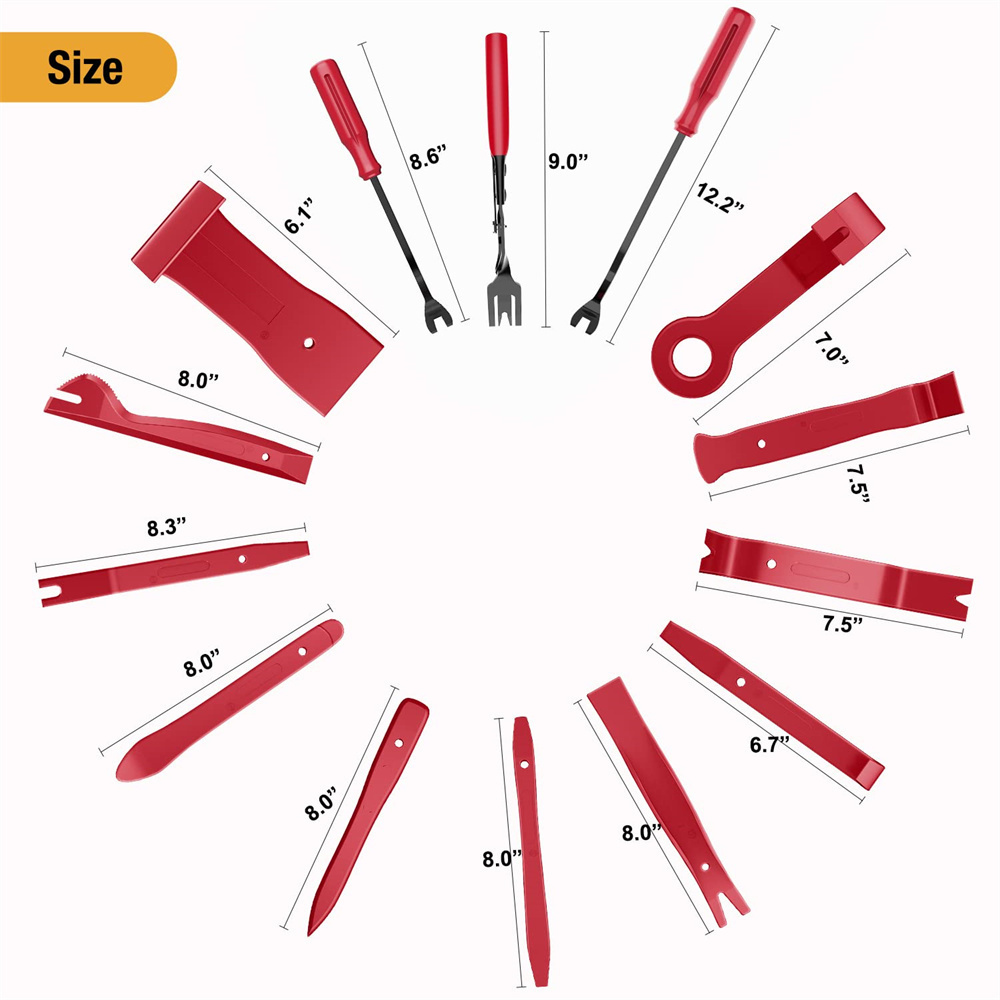 13 Pezzi Di Attrezzi Per Smontaggio Auto: Leva Per Pannelli Portiera E Modanature - Kit Cunei In Nylon