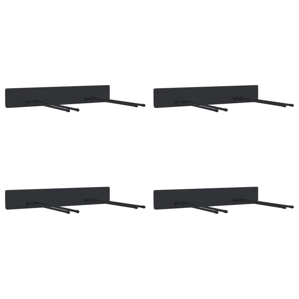 Suportes de parede p/ ferramentas de jardim 4 pcs aço preto vidaXL - 2