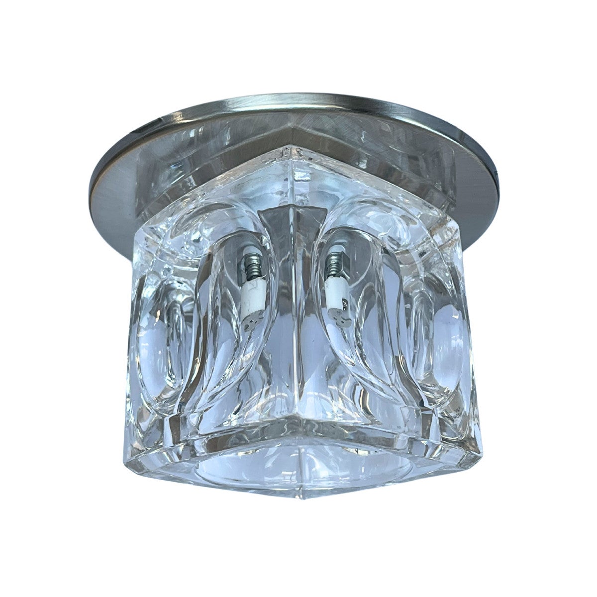 Oprawa sufitowa wpuszczana chrom 1xG4x20W okrągła IP20 wym: 8 x 11 x 11 cm kryształ Candellux