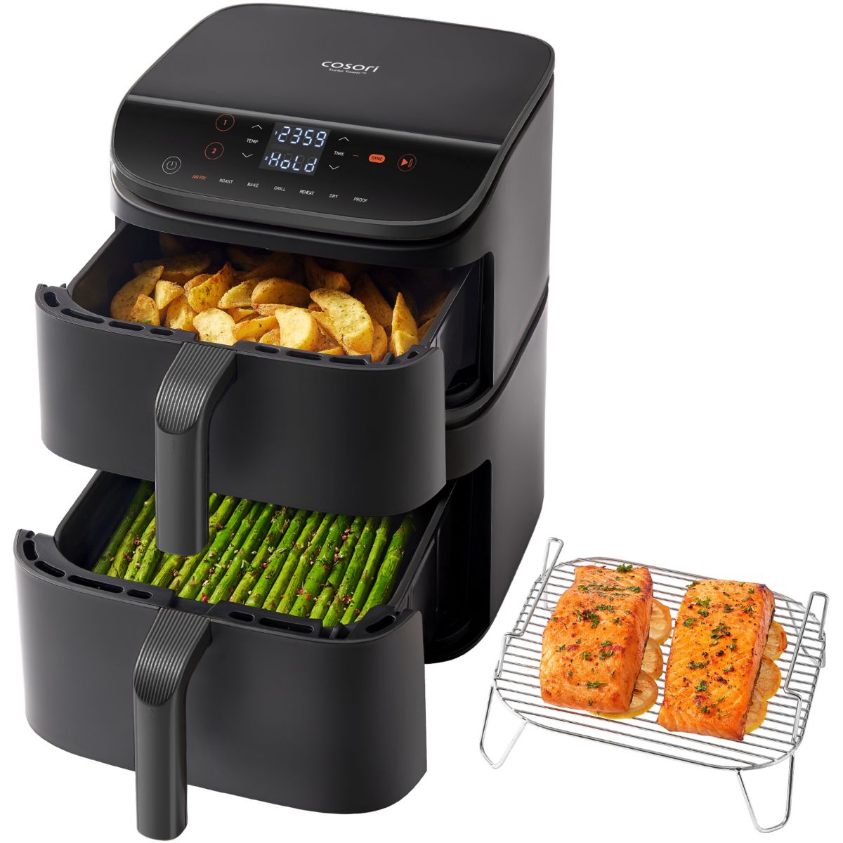 Friteuse sans huile COSORI - Air Fryer Turbo Tower - Capacité 10,8L - 7 programmes - 2630W - Noir - 2