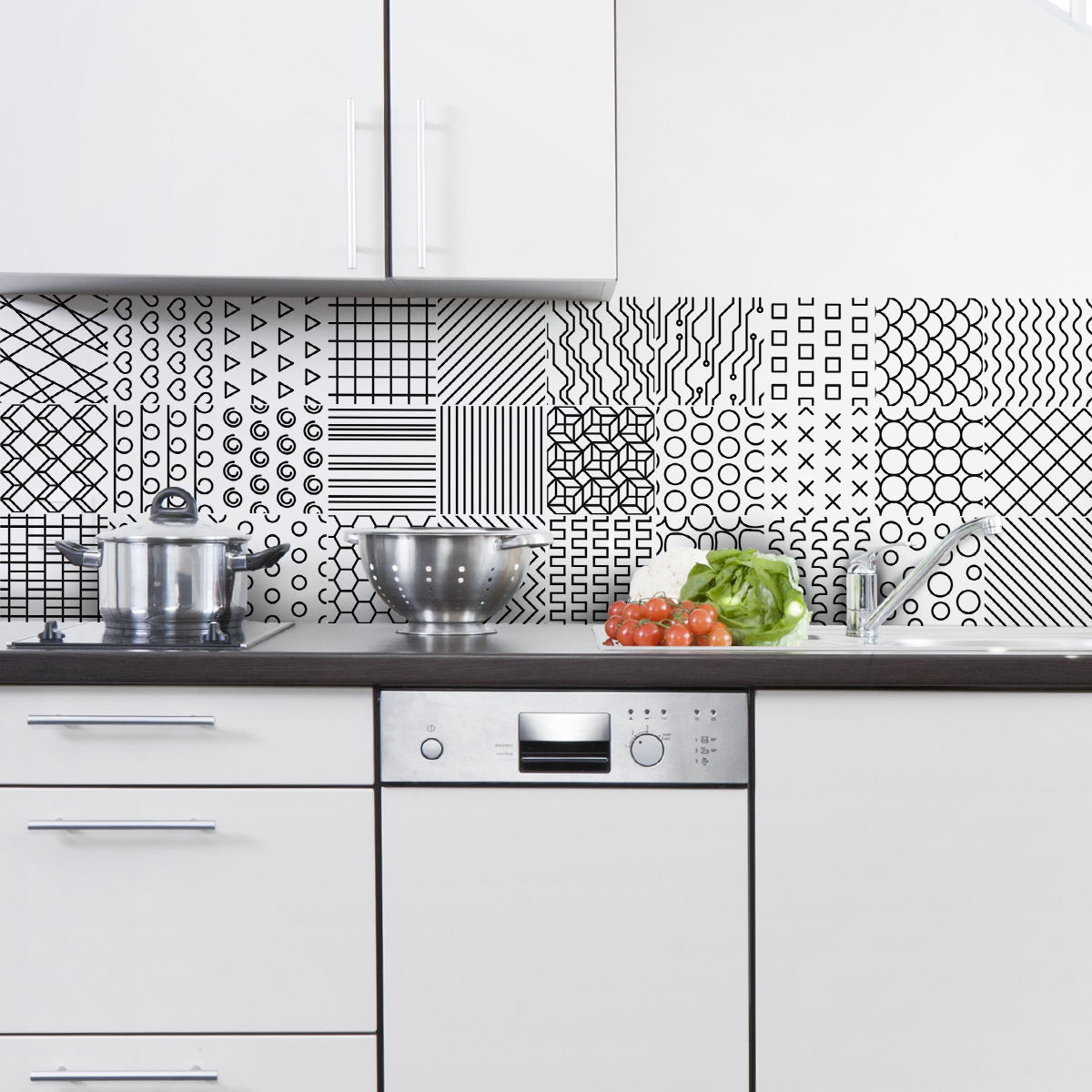 30 vinilos baldosas de cemento étnico olongapo - adhesivo de pared - revestimiento sticker mural decorativo - 30stickers20x20cm