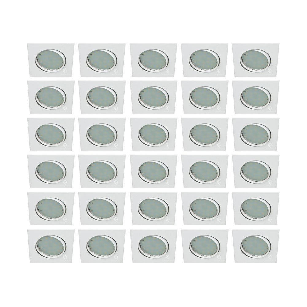 Lot de 30 spot encastrable orientable carré led smd gu10 230v blanc rendu environ 50w halogène - 6