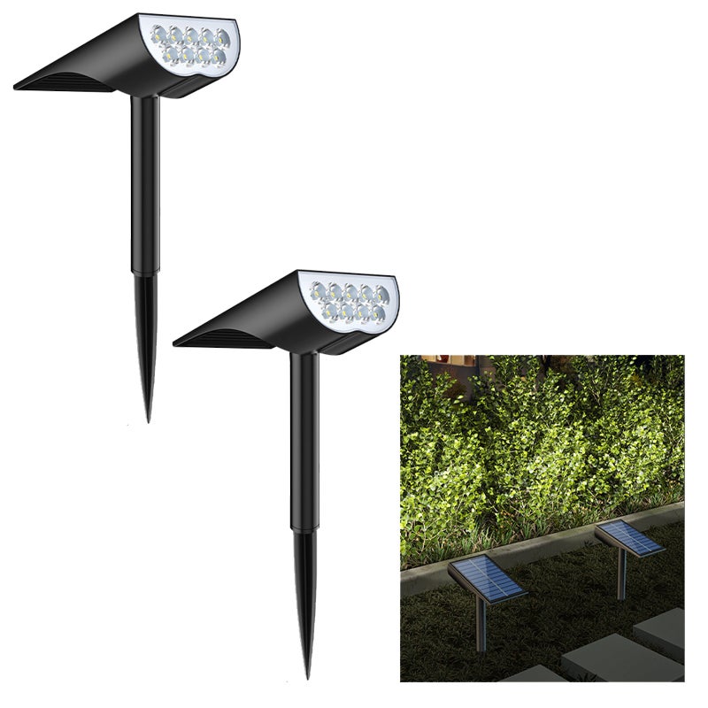 2-częściowy zewnętrzny reflektor solarny krajobrazowy, solarny reflektor światła białego o dużej mocy 9LED